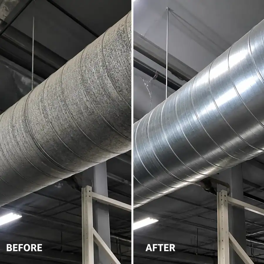 Industrial spiral duct sanitization