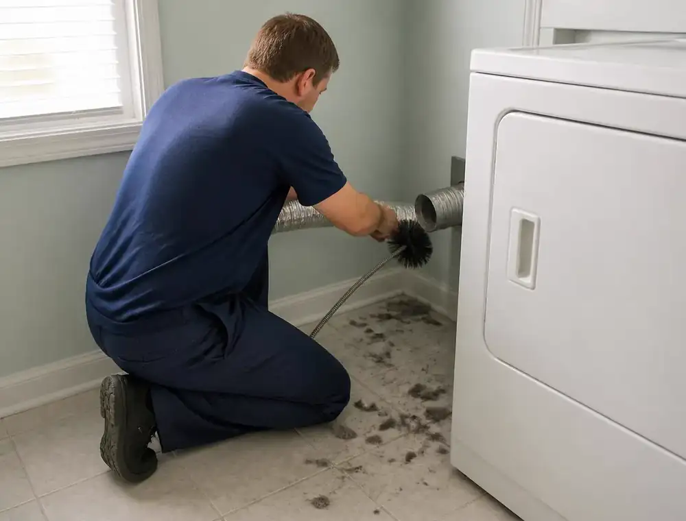 Dryer Vent Cleaning performed by a Pure Breeze technician