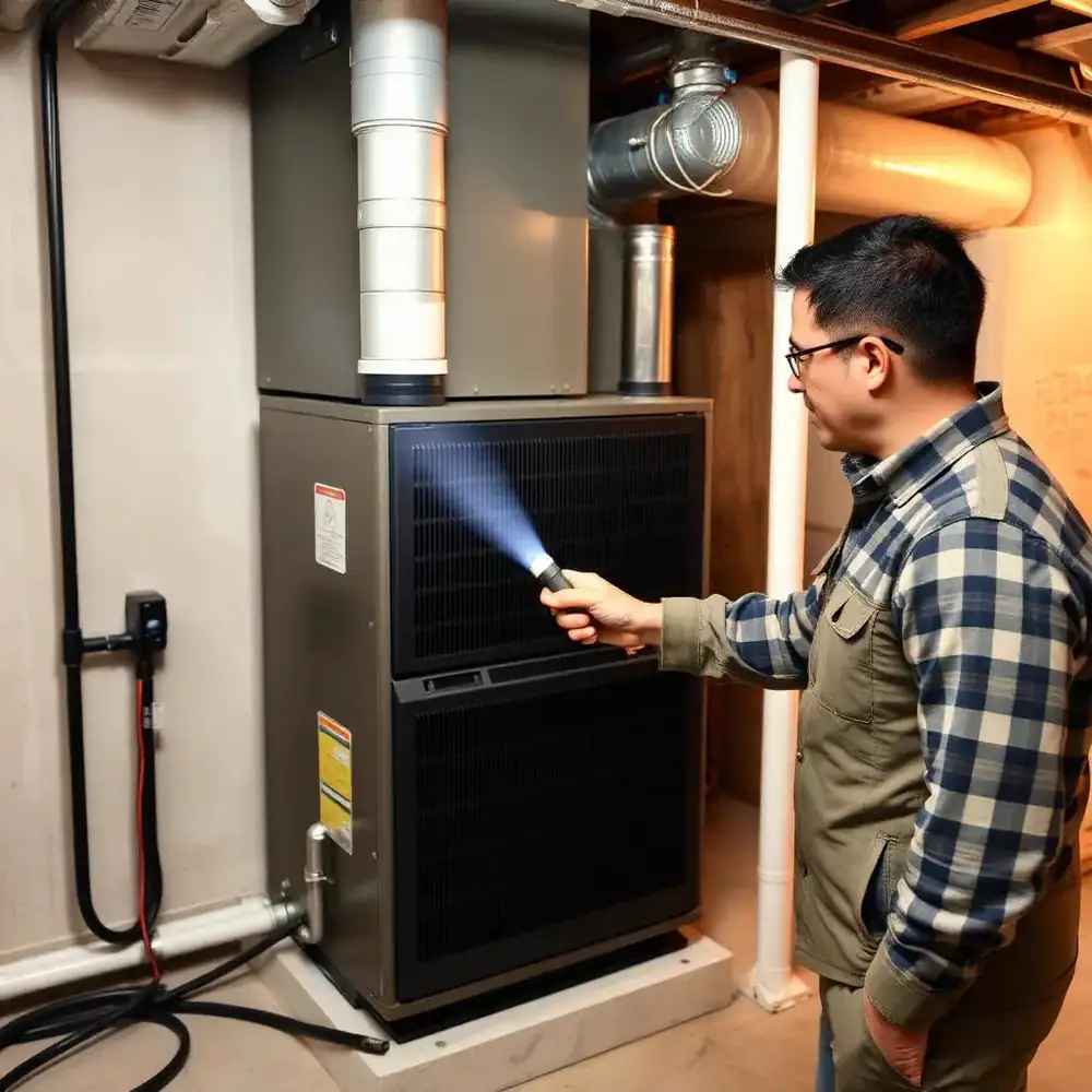 Furnace Cleaning by a Pure Breeze technician