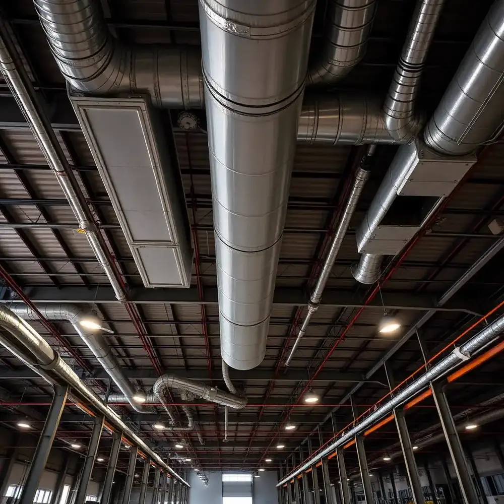 Warehouse Duct Cleaning by a Pure Breeze technician